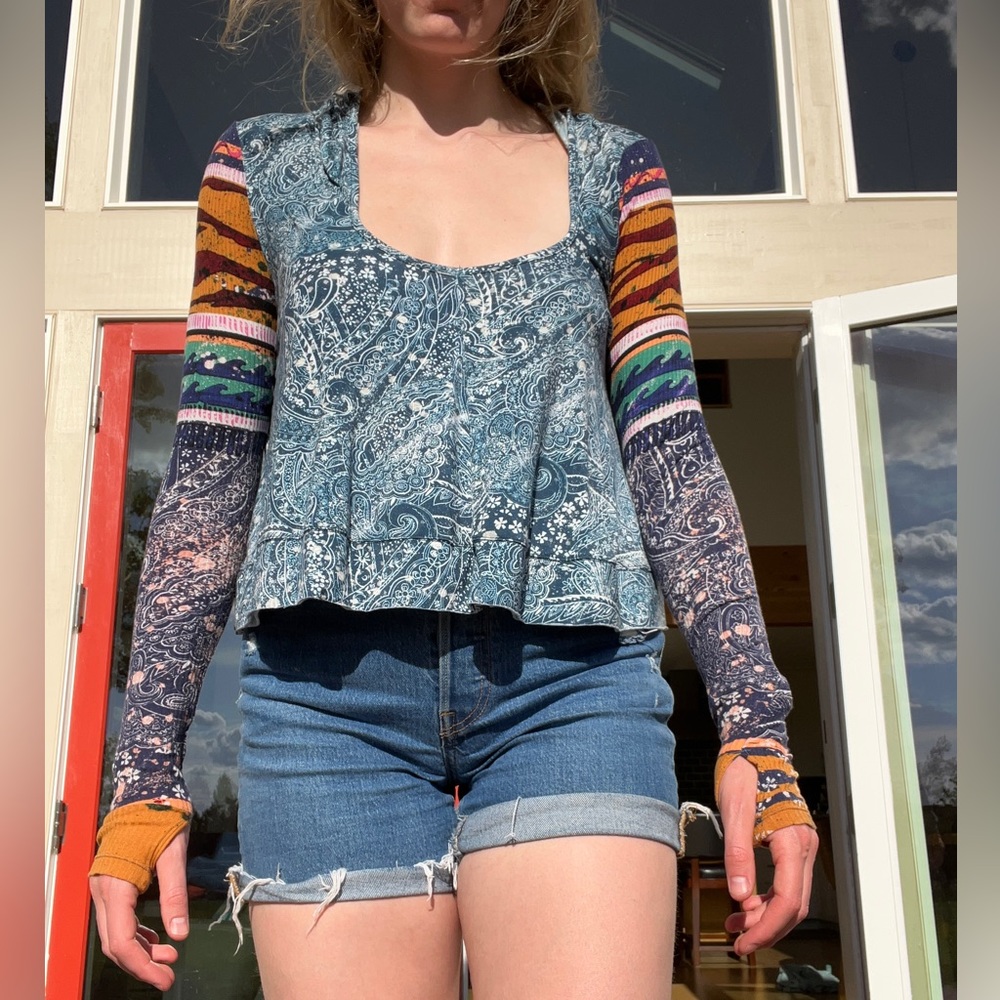 Free People Soul Searcher Printed Hoodie